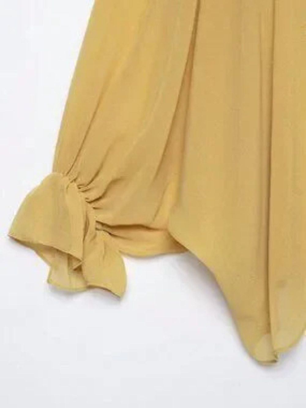 Yellow Elegant Women's Style Minimalist Contrast Lace Blouse